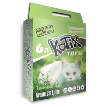 Kotix Tofu Соевый наполнитель для кошачьего туалета, зеленый чай