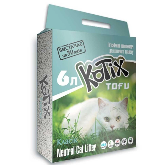 Kotix Tofu Соєвий наповнювач для котячого туалету, без аромату