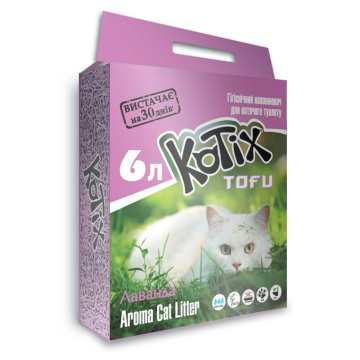 Kotix Tofu Соевый наполнитель для кошачьего туалета, лаванда