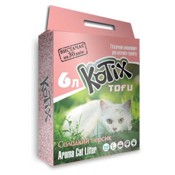 Kotix Tofu Соєвий наповнювач для котячого туалету, персик