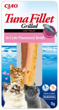 Лакомство для кошек INABA "Grilled" филе тунца на гриле в бульоне из краба