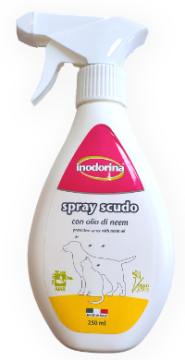 Спрей репелент з олією дерева Нім Inodorina Spray Scudo Neem Oil для очищення та захисту шерсті від паразитів для собак та котів