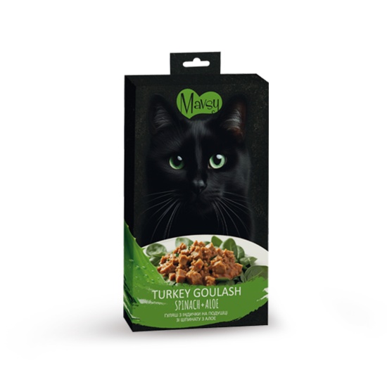 Mavsy Creamy Treats Turkey+spinach Гуляш из индейки на подушке из шпината из алоэ