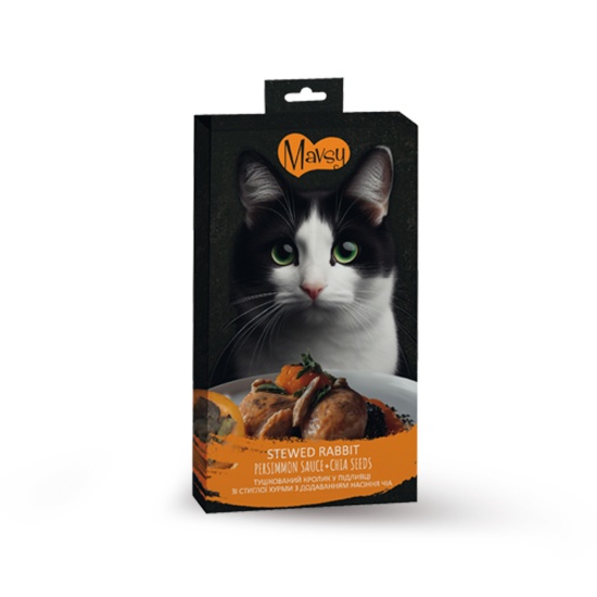 Mavsy Creamy Treats Rabbit+chia seed Тушеный кролик в соусе из спелой хурмы с добавлением семян чиа