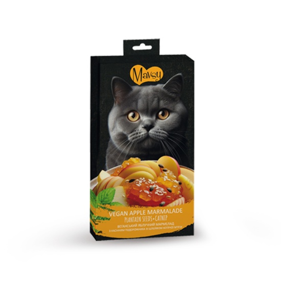 Mavsy Creamy Treats apple + catnip Веганский яблочный мармелад с семенами подорожника со шлейфом кошачьей мяты