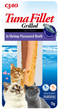 Лакомство для кошек INABA "Grilled" филе тунца на гриле в бульоне из креветок