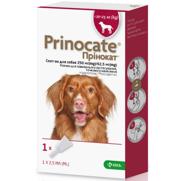 KRKA Prinocate (Принокат) Краплі протипаразитарні для собак, вагою від 10 до 25 кг