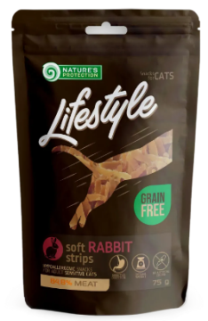 Лакомство для кошек, мягкие полоски из кролика, Nature's Protection Lifestyle Snacker 