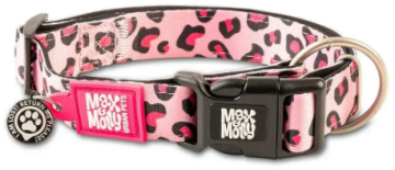 Ошейник для собак Max & Molly Smart ID Collar Leopard Pink с леопардовым принтом