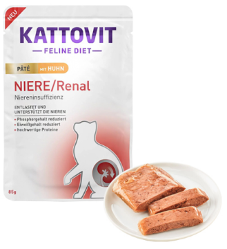 Вологий лікувальний корм Kattovit Veterinary Niere Renal Chicken Pate для котів із захворюваннями нирок