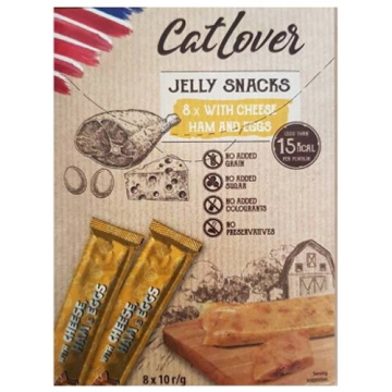 Лакомство CatLover Jelly Snacks Cheese Ham and Eggs для кошек, сыр, ветчина и яйцо в желе