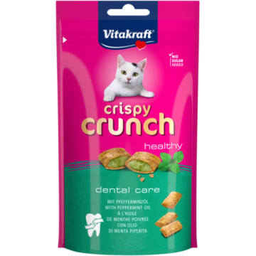 Лакомство для кошек Vitakraft Crispy Crunch подушечки для зубов с мятой