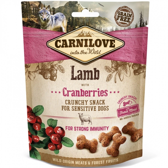 Carnilove Dog Crunchy Snack с ягненком и клюквой для собак