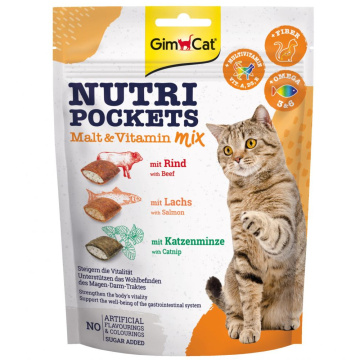 GimCat Nutri Pockets Malt & Vitamin Mix - мікс подушечок для котів