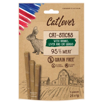 Ласощі CatLover Cat-Sticks Rabbit Liver Grass для котів, палички з кроликом, печінкою та травою