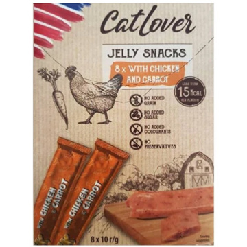 Лакомство CatLover Jelly Snacks Chicken and Carrot для кошек, курица и морковь в желе