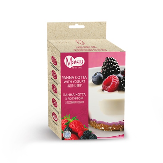 Mavsy Cheese cake cranberry, blueberry+lamb milk powder Панна-котта с йогуртом и лесными ягодами