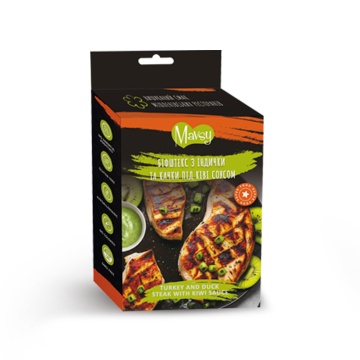 Mavsy Turkey duck round chip with kiwi Бифштекс из индейки и утки под киви соусом