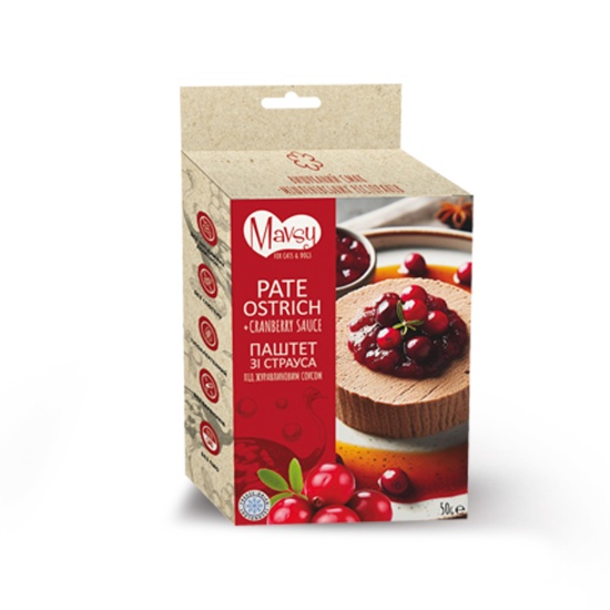 Mavsy Ostrich+cranberry Паштет из страуса под клюквенным соусом
