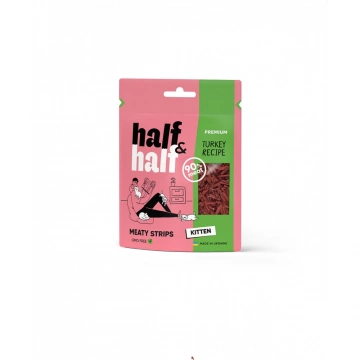 Лакомства для котят Half&Half в форме мясных кусочков с индейкой