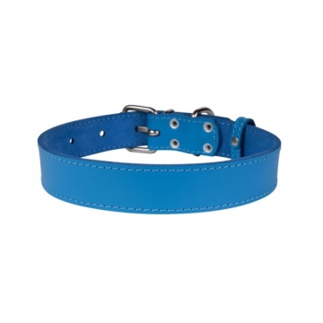 Нашийник для Собак Шкіряний "Весна" Блакитний