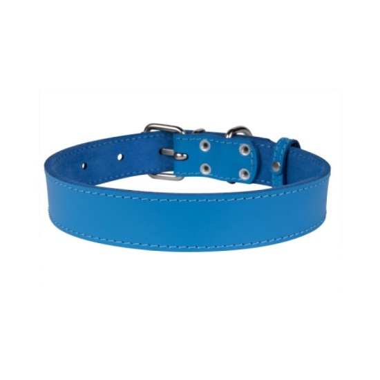 Нашийник для Собак Шкіряний "Весна" Блакитний