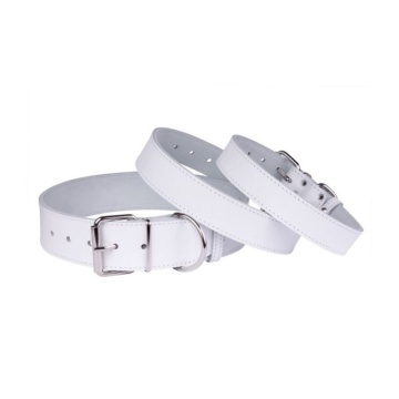 Нашийник для Собак Barksi Шкіряний "Весна" Білий