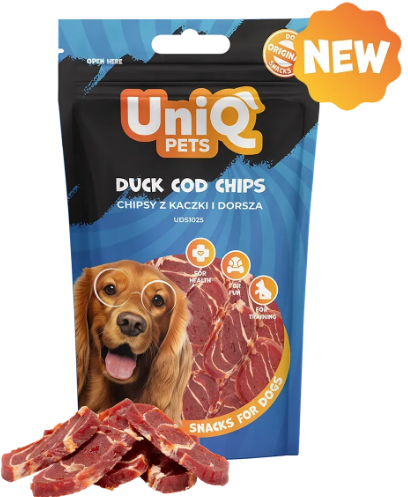 Ласощі для собак Чіпси з качки та тріски UniQ PETS