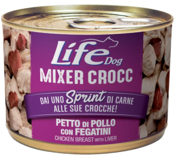 Беззерновий вологий корм Life Dog Mixer Crocc Куряча грудка та печінка