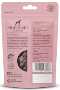Ласощі для собак The Innocent Hound Міні Ковбаски з Лосося з Бататом