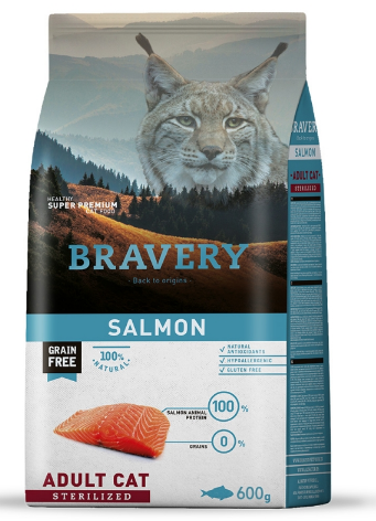 Сухой корм для стерилизованных кошек BRAVERY Salmon Adult Cat Sterilized с лососем 