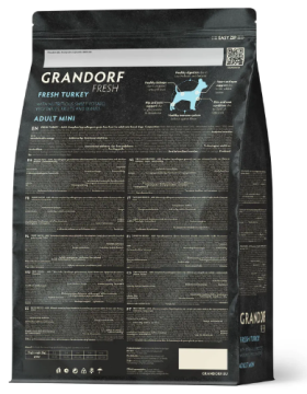 Grandorf FRESH TURKEY & SWEET POTATO ADULT DOG MINI - сухой корм для взрослых собак малых пород с индейкой и бататом