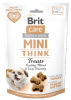Ласощі Brit Care Mini Treats Think для собак малих порід, для підтримки розумових здібностей, з індичкою, смак арахісового масла