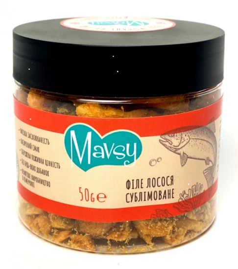 Mavsy лакомство для собак и кошек с сублимированным филе лосося
