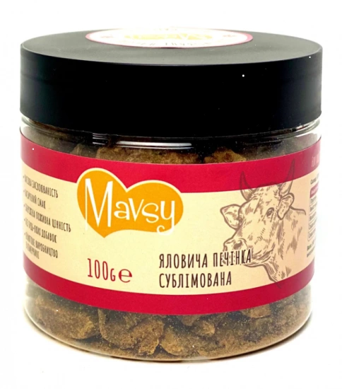 Mavsy лакомство для собак и кошек с сублимированной говяжьей печенью