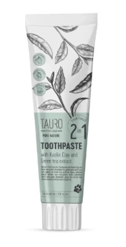 Антибактериальная зубная паста Tauro Pro Line Pure Nature 2 в 1 с каолином, цеолитом и экстрактом зеленого чая для собак и котов