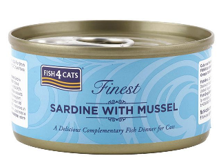 Натуральный влажный корм для кошек Fish4Cats Finest Сардина с мидиями 