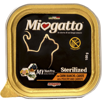 Miogatto Sterilized Poultry and Carrots Консерва для кошек