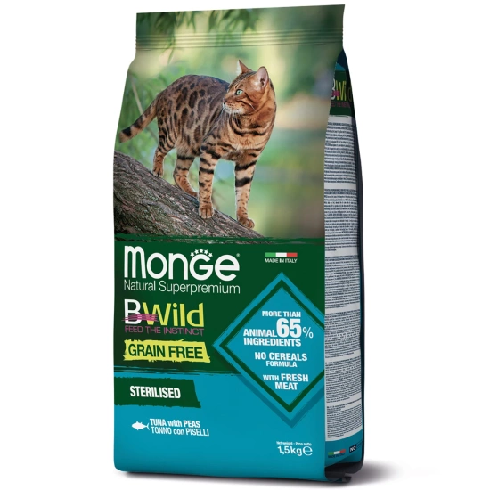 Monge Cat Bwild Grain Free Sterilised тунeць