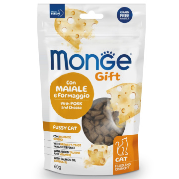 Monge Gift Fussy Cat свинина и сыр, Лакомство для привередливых кошек