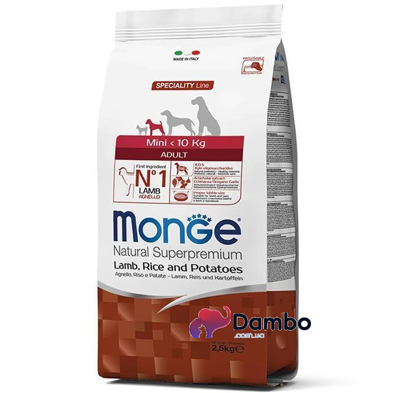 Monge Mini Adult Lamb Rice Potatoes 410 DAMBO