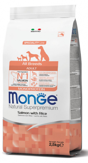 Monge All Breeds Adult Salmon & Rice з лососем та рисом для собак усіх порід