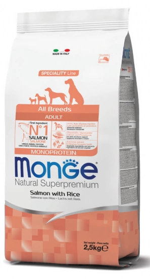 Monge All Breeds Adult Salmon & Rice з лососем та рисом для собак усіх порід