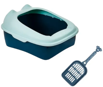 Туалет для котів з лопаткою Derby Plastic Cat Litter Box, green