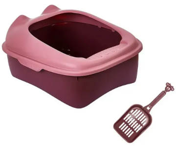 Туалет для котів з лопаткою Derby Plastic Cat Litter Box, pink