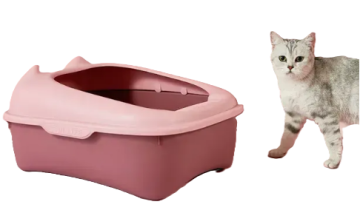 Туалет для котів з лопаткою Derby Plastic Cat Litter Box, pink
