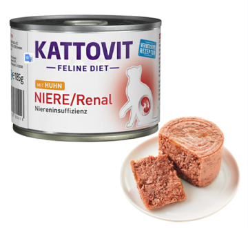 Полнорационный влажный лечебный корм Kattovit Veterinary Niere Renal Chicken КАТТОВИТ РЕНАЛ КУРКА для кошек с заболеваниями почек