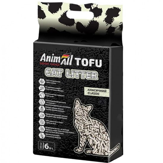 AnimAll Tofu Cat Litter Natural Classic Наполнитель соевый, без аромата