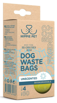 Биоразлагаемые пакеты HIPPIE PET для уборки за животными, без запаха