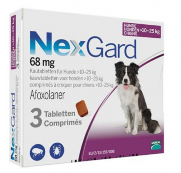 NexGard от 10 до 25 кг НексГард Таблетки от блох и клещей для собак